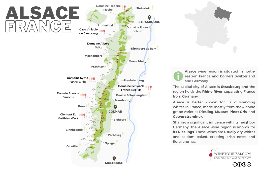 alsace france wine road map, vyno kelias elzace prancuzijoje zemelapis, 